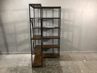 Black metal L shaped shelf