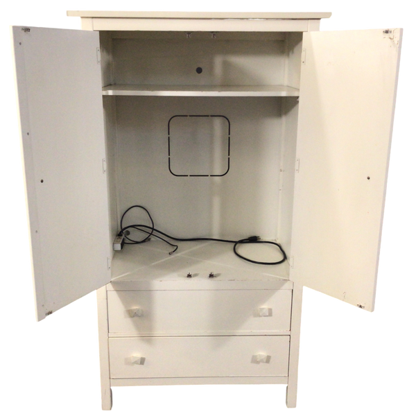 White Two Drawer Tv Cabinet