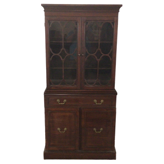 Antique Mahogany Glass Door Cabinet