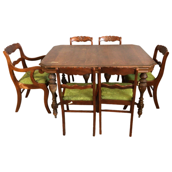 Antique Seven Piece Dining Table
