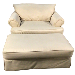 Sofa Express Sand Colored Oversized Chair And Ottoman