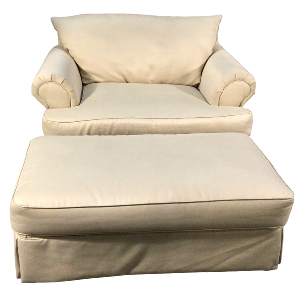 Sofa Express Sand Colored Oversized Chair And Ottoman