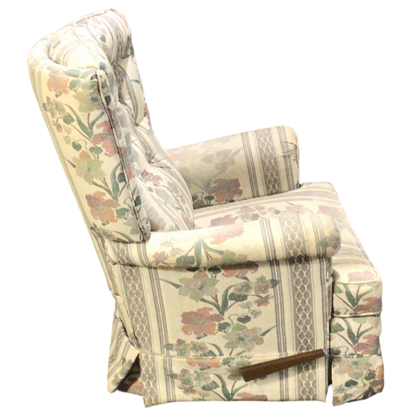 White Floral Print Recliner