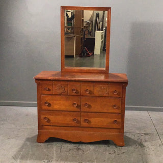 Vintage Maple Dresser with Mirror