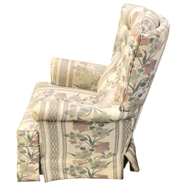 White Floral Print Recliner