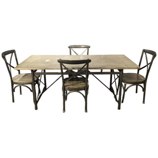 Five Piece Grey Oak Dining Set