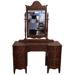 Antique Vanity With Mirror
