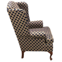 Navy And Tan Wing Back Chair