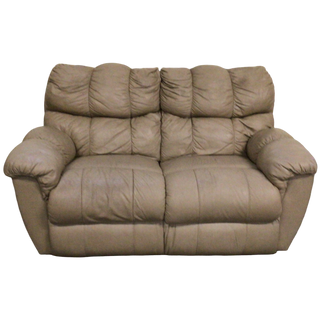 Light Brown Leather Loveseat
