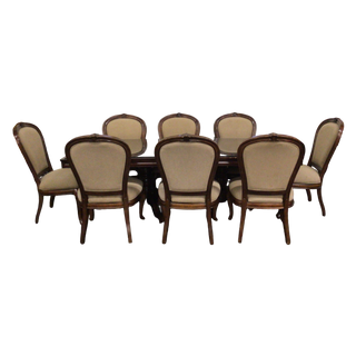 Nine Piece Dining Set With Glass Top