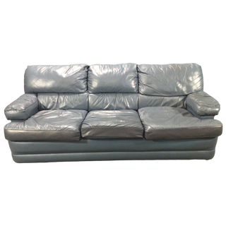 Blue Leather Sleeper Sofa