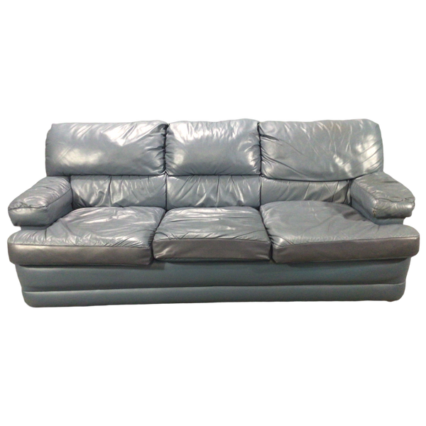 Blue Leather Sleeper Sofa