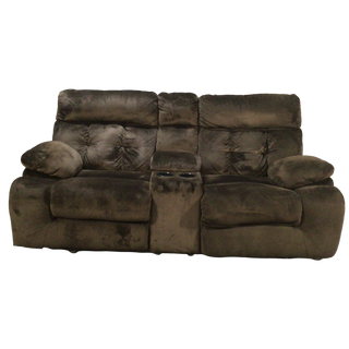 Dark Brown Microfiber Reclining Loveseat