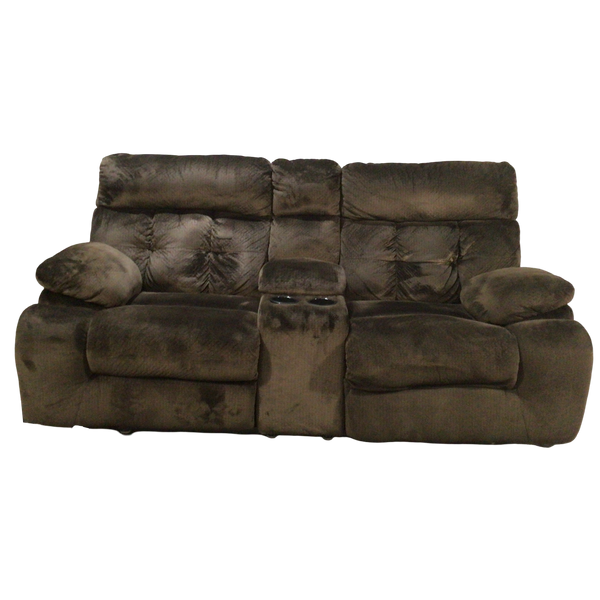 Dark Brown Microfiber Reclining Loveseat