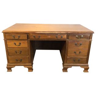 Solid Wood Eight Drawer Desk