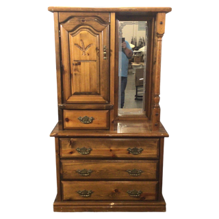 Tall Pine Dresser With Mirror