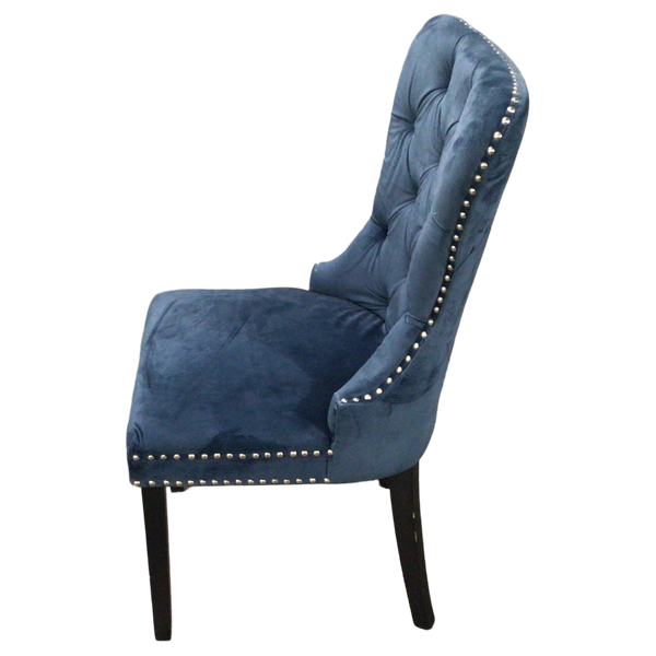 Blue Suede Accent Chair