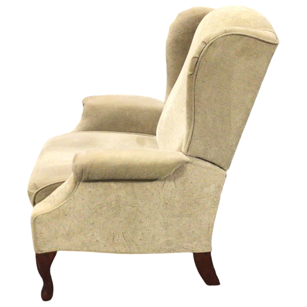 Beige Wingback Reclining Arm Chair