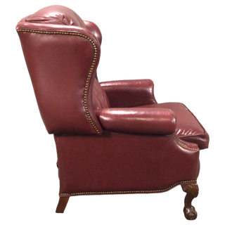 Maroon Leather Wingback Recliner