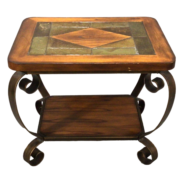 Wood Tile Top End Table