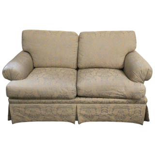 Gray Scroll Pattern Loveseat