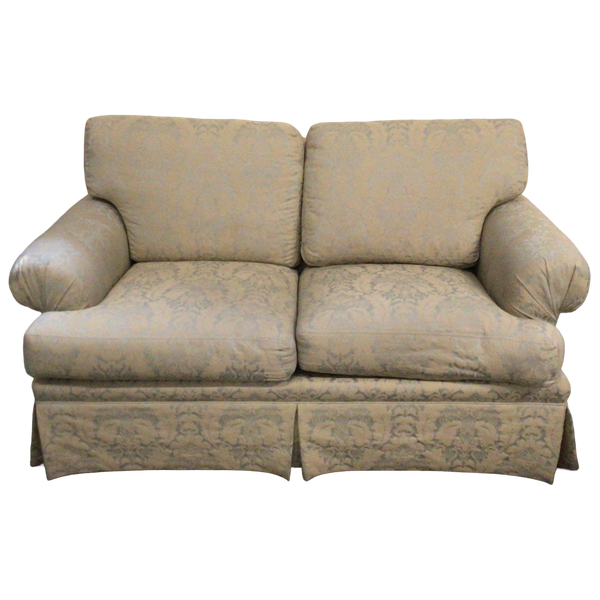 Gray Scroll Pattern Loveseat