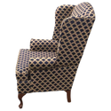 Navy And Tan Wing Back Chair