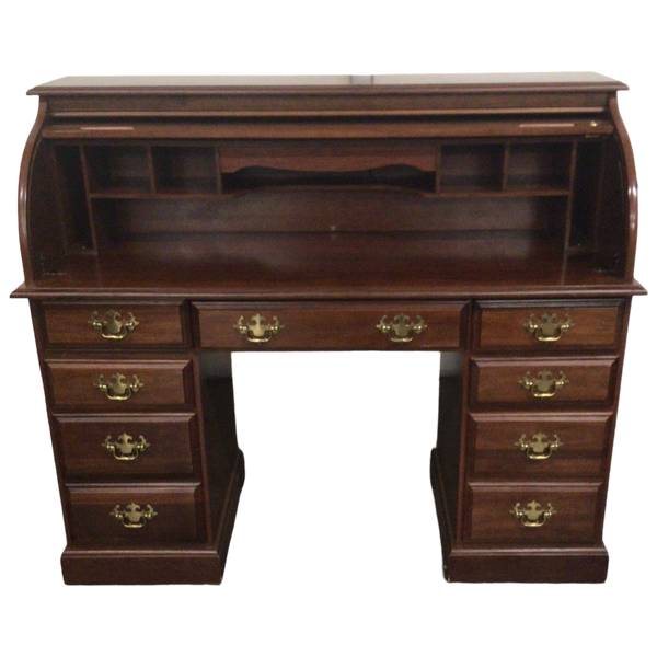 Seven Drawer Roll Top Desk