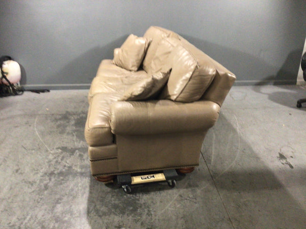 Tan leather sofa