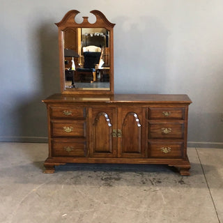 Brown Dresser with Mirror