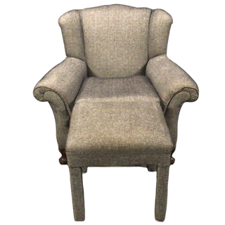 Grey Arm Chair With Ottoman