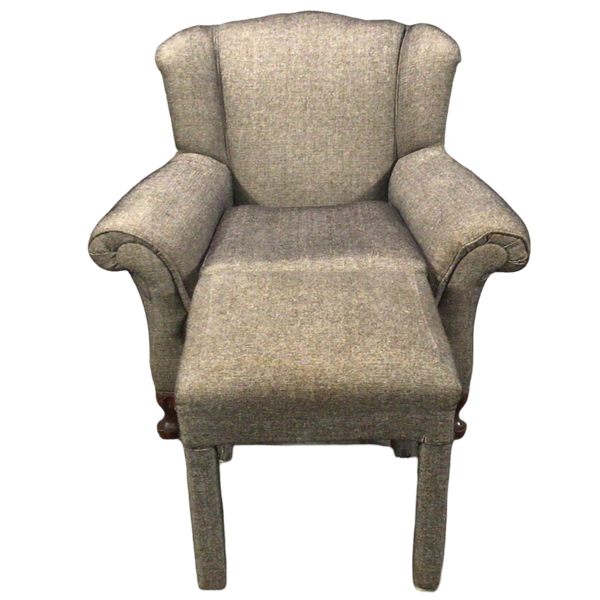 Grey Arm Chair With Ottoman