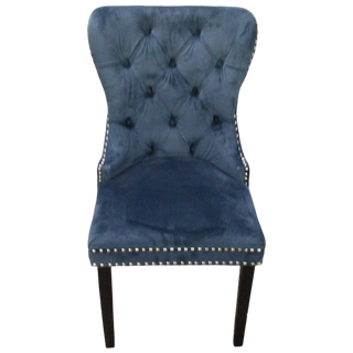 Blue Suede Accent Chair