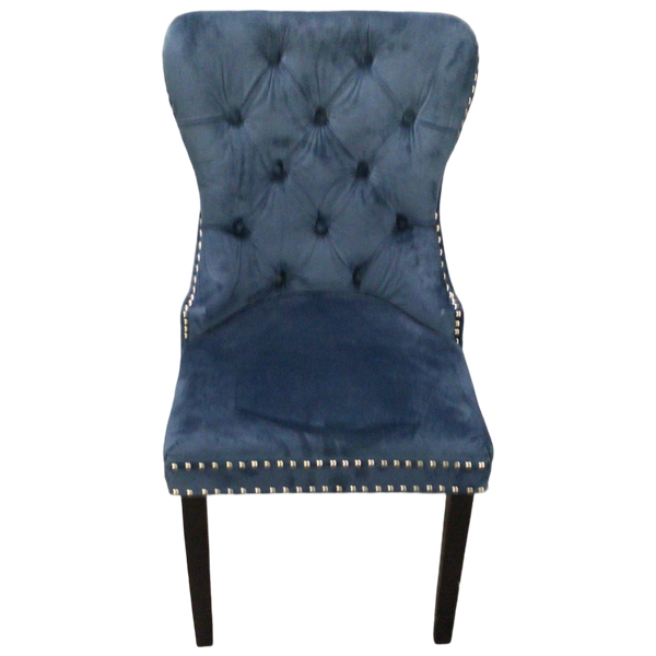 Blue Suede Accent Chair