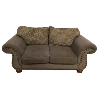 Brown Rolled Arm Loveseat