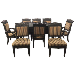 Black Ashley Nine Piece Dining Table And Chairs