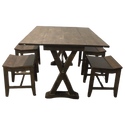 Folding Leaf Farm Table With Four Stools