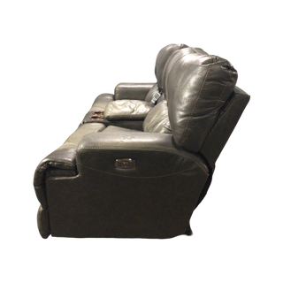 Dark Gray Leather Electric Reclining Sofa