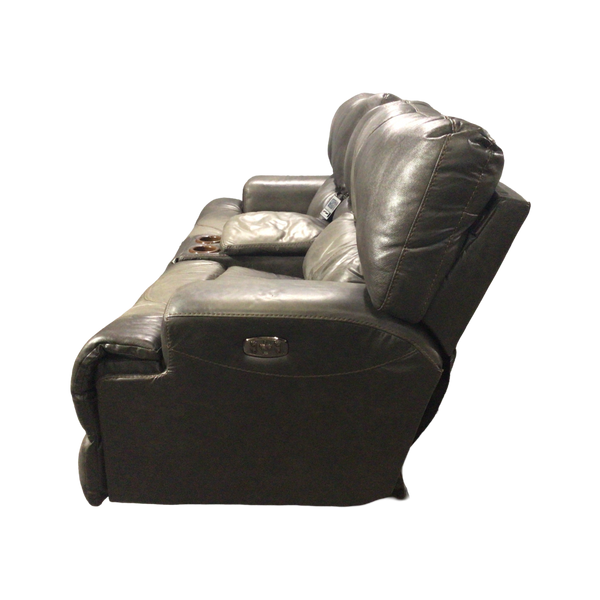 Dark Gray Leather Electric Reclining Sofa