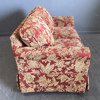 Red Floral Print Broyhill Sofa
