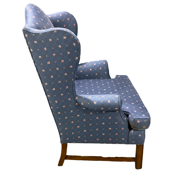 Blue Wingback Arm Chair