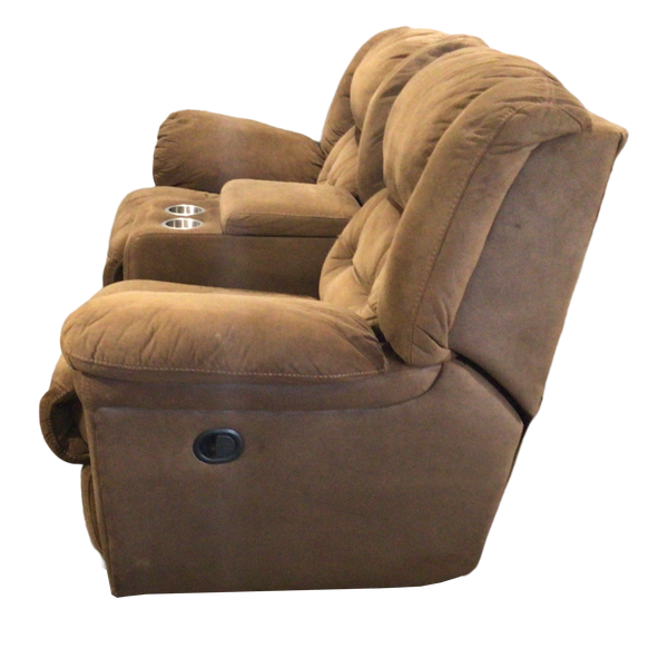 Brown Reclining Loveseat Sofa