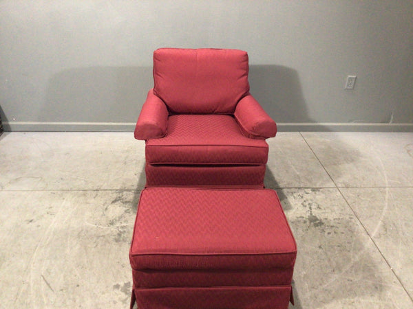 Rowe Red Arm Chair with Ottoman