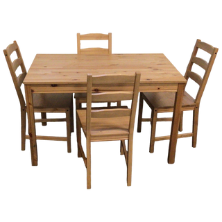 Wooden Dining Table With Four Chairs