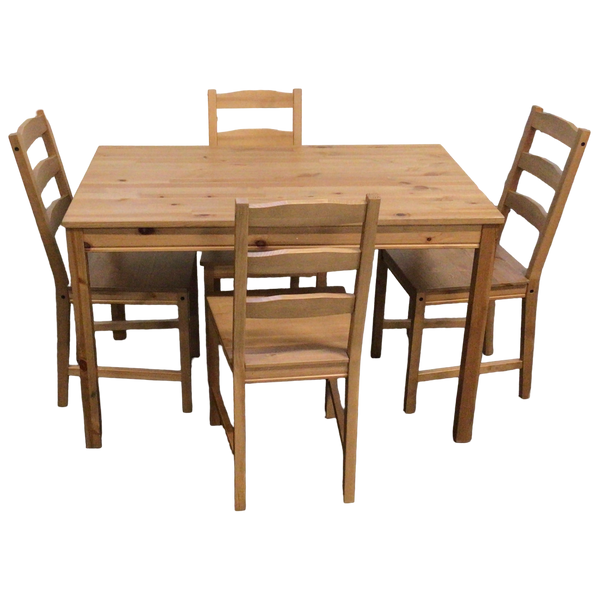 Wooden Dining Table With Four Chairs