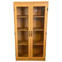 Oak Bookcase With Glass Doors