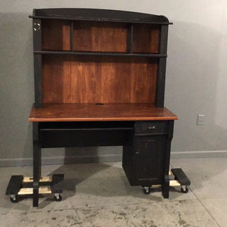 Black and Brown Desk with Hutch