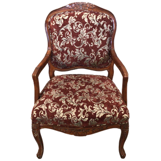 Burgundy Printed Armchair