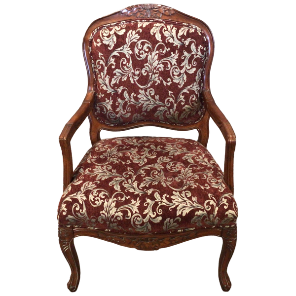 Burgundy Printed Armchair