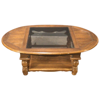 Oval Glass Top Coffee Table